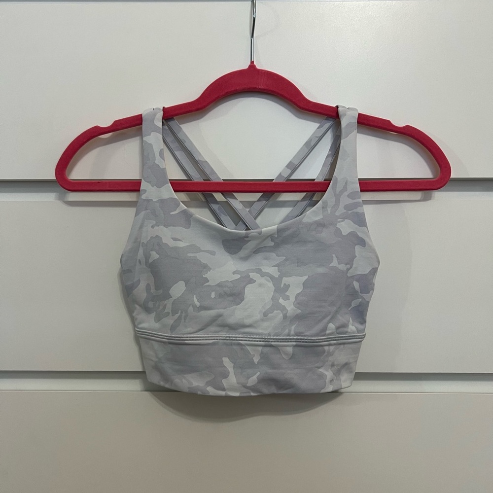 Lululemon longline energy bra in white camo - Size 4